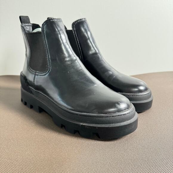 Circus Sam Edelman Pull On Boots Leather Ankle Chunky Lug Sole Outdoor Size 7 - Picture 7 of 7